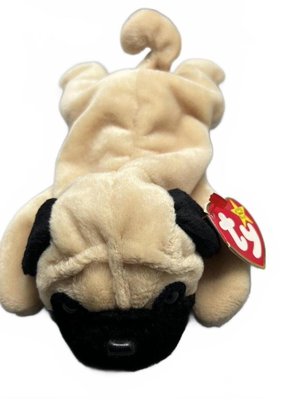Ty Rare Beanie Baby Pugsly The Pug Dog 1996 Vintage Plush